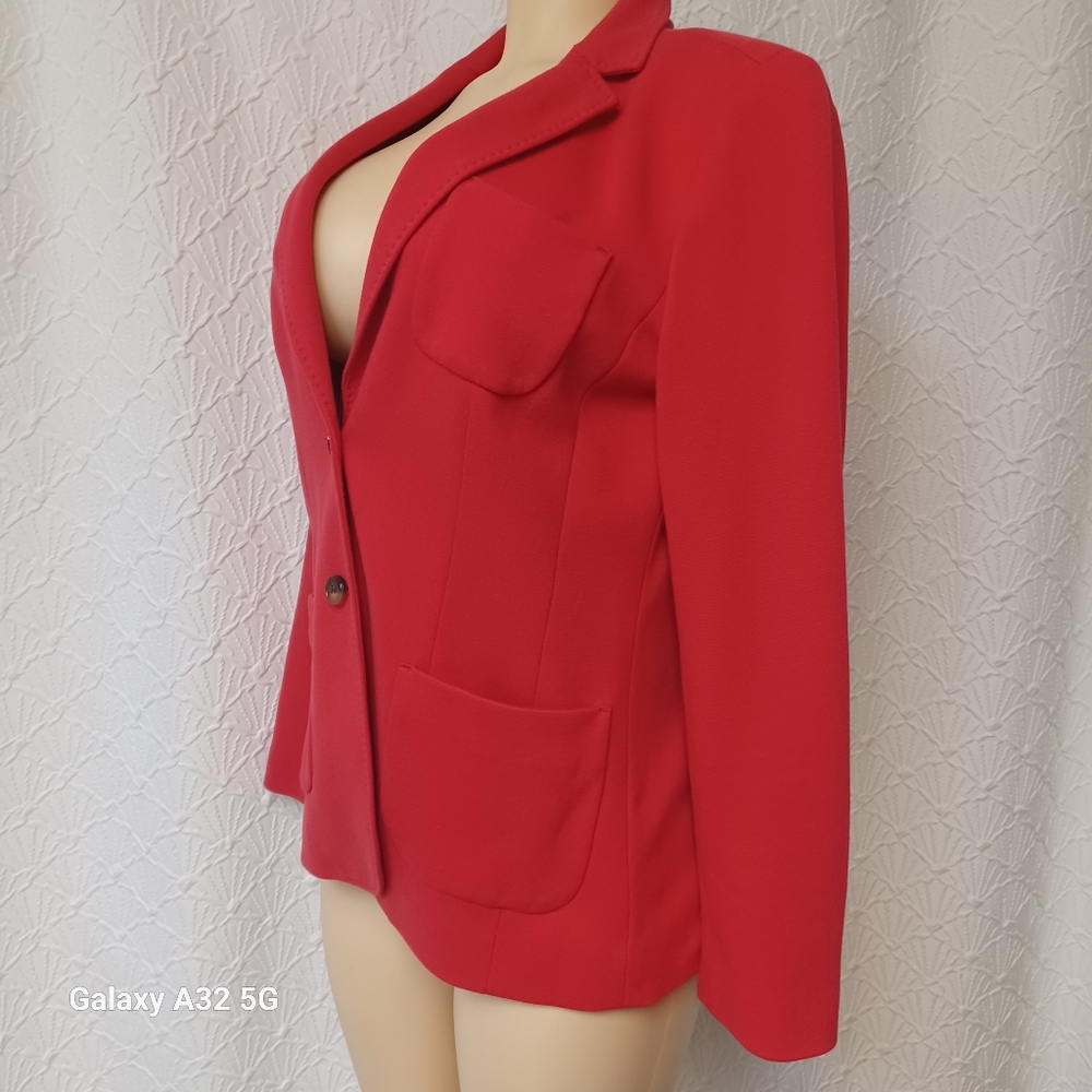 Talbots Vibrant Red Blazer elegance and comfort  Size 8 - Picture 5 of 16